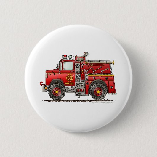 Pumper-Rettungs-Löschfahrzeug-Feuerwehrmann Button (Vorderseite)