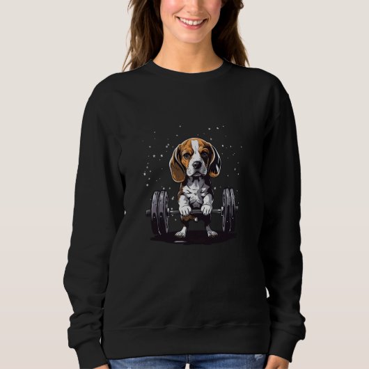 Pumpgewicht Lifting Funny Beagle 2 Sweatshirt (Vorderseite)