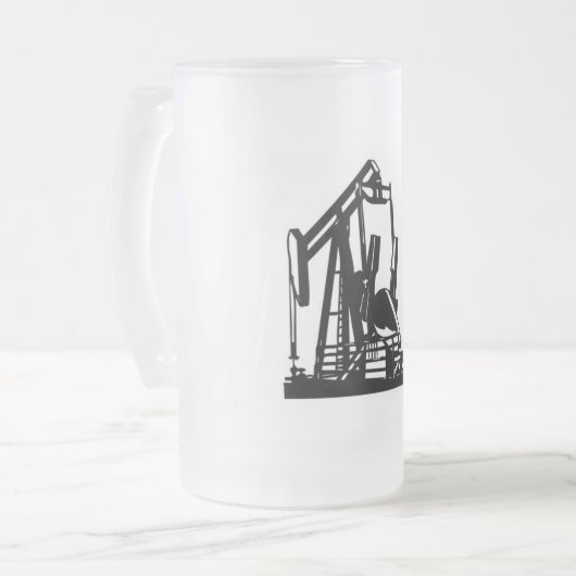 Pumpjack Bier-Tasse Mattglas Bierglas (Vorderseite Links)