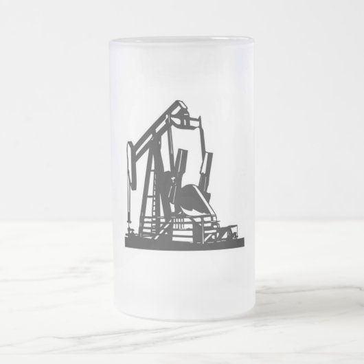 Pumpjack Bier-Tasse Mattglas Bierglas (Mittel)