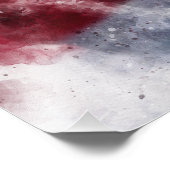 Pumpjack Silhouette Aquarell mit amerikanischer Fl Fotodruck (Ecke)