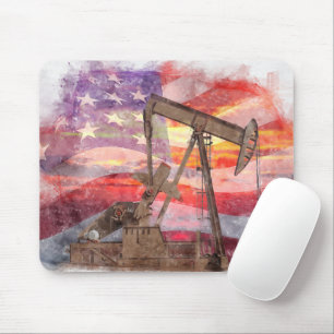 Pumpjack Silhouette Pastellfarben zeichnend amerik Mousepad