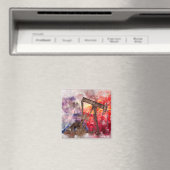 Pumpjack Texan Ikone Aquarell mit Texas Flag Magnet (In Situ (Geschirrspüler))