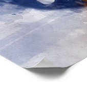Pumpjack Texan Ikone Aquarell mit Texas Flag Poster (Ecke)