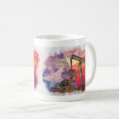 Pumpjack Texan Ikone Pastellfarben zeichnend mit T Kaffeetasse (VorderseiteRechts)