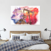 Pumpjack Texan Ikone Pastellfarben zeichnend mit T Leinwanddruck (Insitu (Schlafzimmer))