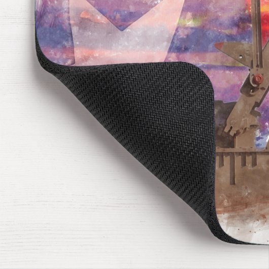 Pumpjack Texan Ikone Pastellfarben zeichnend mit T Mousepad (Ecke)