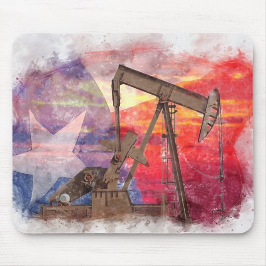 Pumpjack Texan Ikone Pastellfarben zeichnend mit T Mousepad (Vorne)