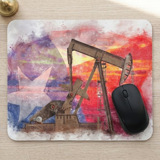 Pumpjack Texan Ikone Pastellfarben zeichnend mit T Mousepad