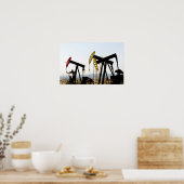 Pumpjacks in Taft, Kalifornien Poster (Küche)