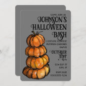 Pumpkackwasserfarbe Einladung (Vorne/Hinten)