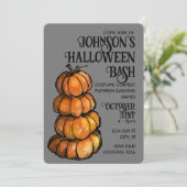 Pumpkackwasserfarbe Einladung (Stehend Vorderseite)