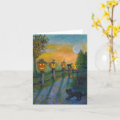 Pumpkahn- und Katzennotizkarte Karte (Gelbe Blume)