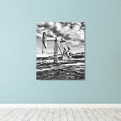 Pumpkassette (Pumpjack) für Schwarz-Weiß-Öl Leinwanddruck (Insitu (Holzboden))