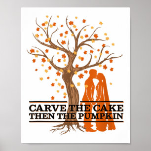 Pumpkettenanhänger und -amp; Hochzeitskuchen für B Poster