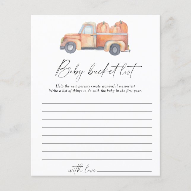 Pumpkettenwagen - Baby Eimer List Game (Vorderseite)