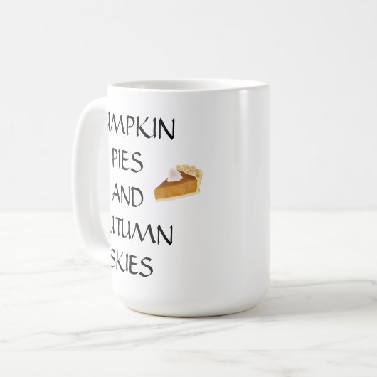 Pumpkiefer und Herbsthimmel Kaffeetasse (Vorderseite Links)