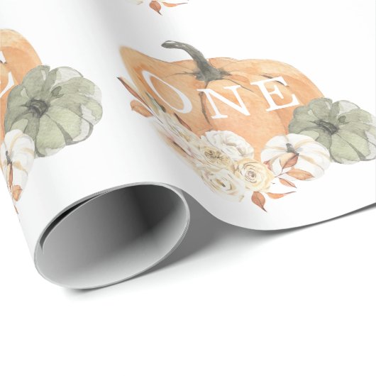Pumpkin 1. Geburtstag Geschenkpapier (Rolleneckpunkt)