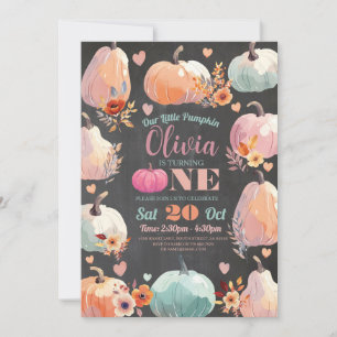 Pumpkin 1. Geburtstag Little Pastel Herbst Herbst Einladung