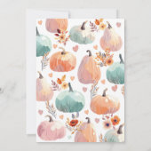 Pumpkin 1. Geburtstag Little Pastel Herbst Herbst Einladung (Rückseite)