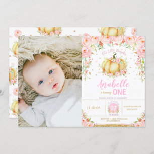 Pumpkin 1. Geburtstag Little Pumpkin Party Foto Einladung