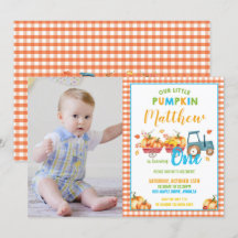 Pumpkin 1. Geburtstag Party Harvest Truck Boy Foto