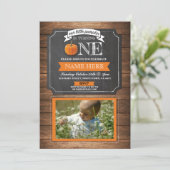 Pumpkin 1. Geburtstagsparty Foto Einladung (Stehend Vorderseite)