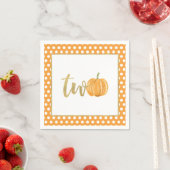 Pumpkin 2. Geburtstag Napkin - Orange Dots Serviette (Beispiel)
