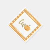 Pumpkin 2. Geburtstag Napkin - Orange Dots Serviette (Ecke)
