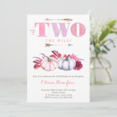 Pumpkin 2. Geburtstag Party / Herbst Party Einladung (Stehend Vorderseite)