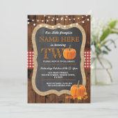 Pumpkin 2. Geburtstag Party ZWEI Fall Einladung (Stehend Vorderseite)