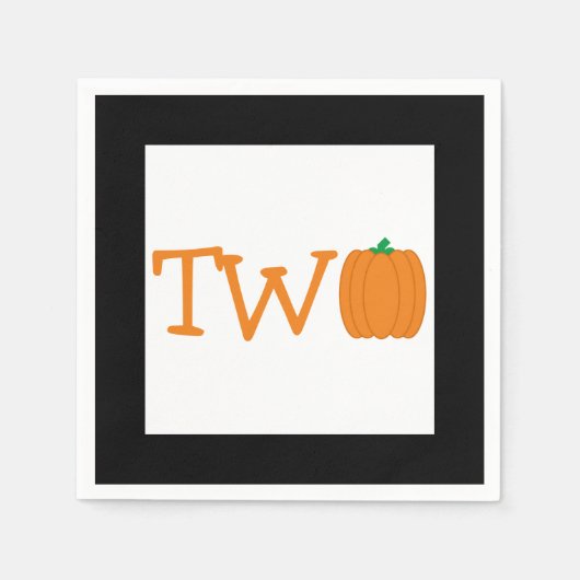Pumpkin 2. Geburtstag Serviette (Vorderseite)