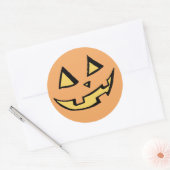 Pumpkin #2, Jack O'Lantern Runder Aufkleber (Umschlag)