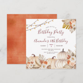 Pumpkin 30. Geburtstag Party Boho Pampas Grass Einladung