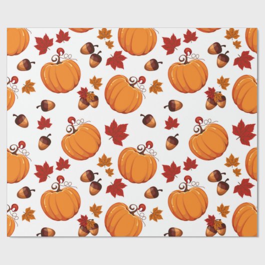 Pumpkin Acorn Gift Wrap | Herbstgeschenkpapier Geschenkpapier (Flach)