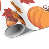 Pumpkin Acorn Gift Wrap | Herbstgeschenkpapier Geschenkpapier (Rolleneckpunkt)