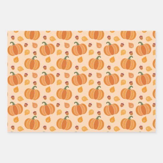 Pumpkin, Acorn und Leaf Geschenkpapier Set (Vorderseite 2)