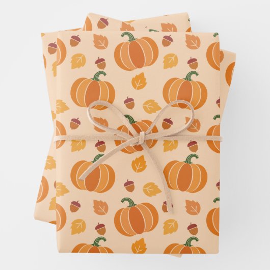 Pumpkin, Acorn und Leaf Geschenkpapier Set (Beispiel)