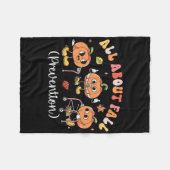 Pumpkin All About Fall Prevention Halloween Fleecedecke (Vorderseite (Horizontal))