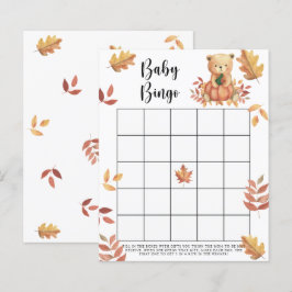 Pumpkin and Bear - Baby Dusche Bingo Spiel