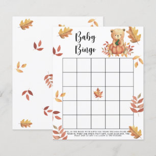 Pumpkin and Bear - Baby Dusche Bingo Spiel
