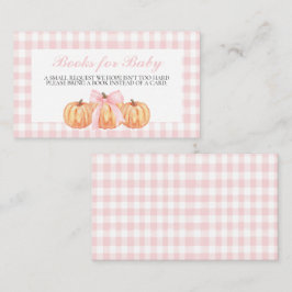 Pumpkin and Bow Pink Kariert Books for Baby Begleitkarte