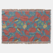 Pumpkin and carrot seamless pattern red and blue decke (Vorderseite)