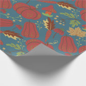 Pumpkin and carrot seamless pattern red and blue geschenkpapier (Ecke)