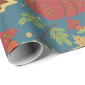 Pumpkin and carrot seamless pattern red and blue geschenkpapier (Rolleneckpunkt)