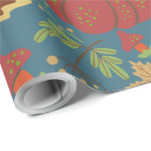 Pumpkin and carrot seamless pattern red and blue geschenkpapier (Rolleneckpunkt)