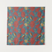 Pumpkin and carrot seamless pattern red and blue wandteppich (Vorderseite (Horizontal))