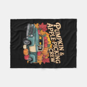 Pumpkin And Cking Crew Fall Harvest Thanksgiving  Fleecedecke (Vorderseite (Horizontal))