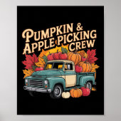 Pumpkin And Cking Crew Fall Harvest Thanksgiving Poster (Vorne)