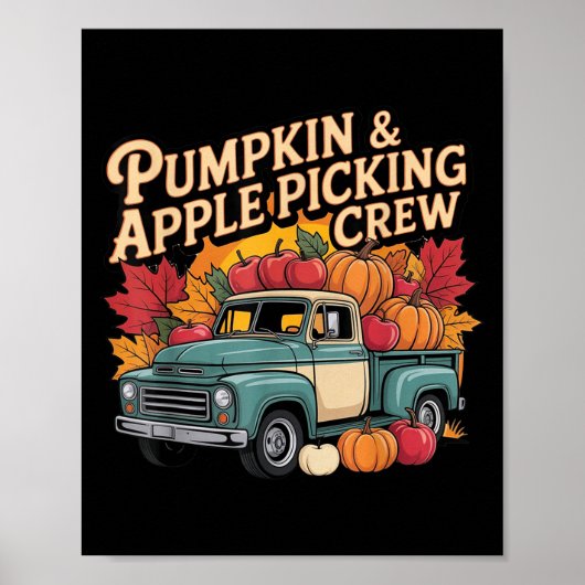 Pumpkin And Cking Crew Fall Harvest Thanksgiving Poster (Vorne)